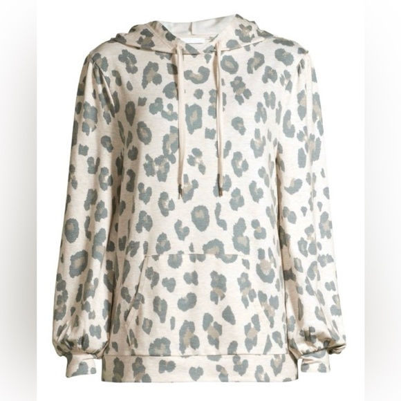 Scoop | Women’s Leopard Print French Terry Hoodie | Size M - Picture 3 of 12